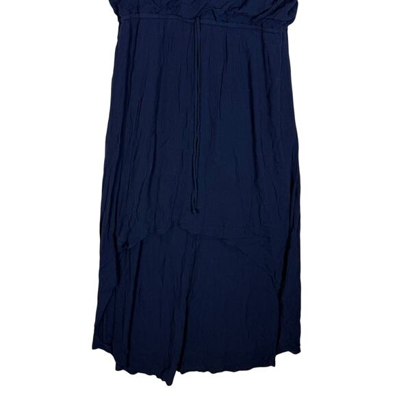 Bisou Bisou Michele Bohbot Maxi Dress Women's 14 Blue Lace-Up Front Belted Waist - Picture 4 of 13